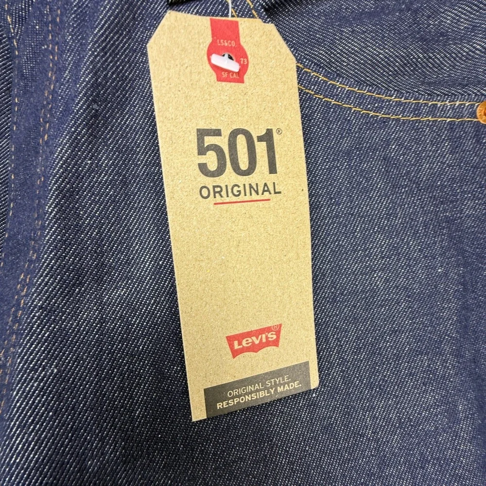 Levis 501 Original Shrink-To-Fit Jeans Mens 31x34 Rigid Indigo Blue 00501-0000